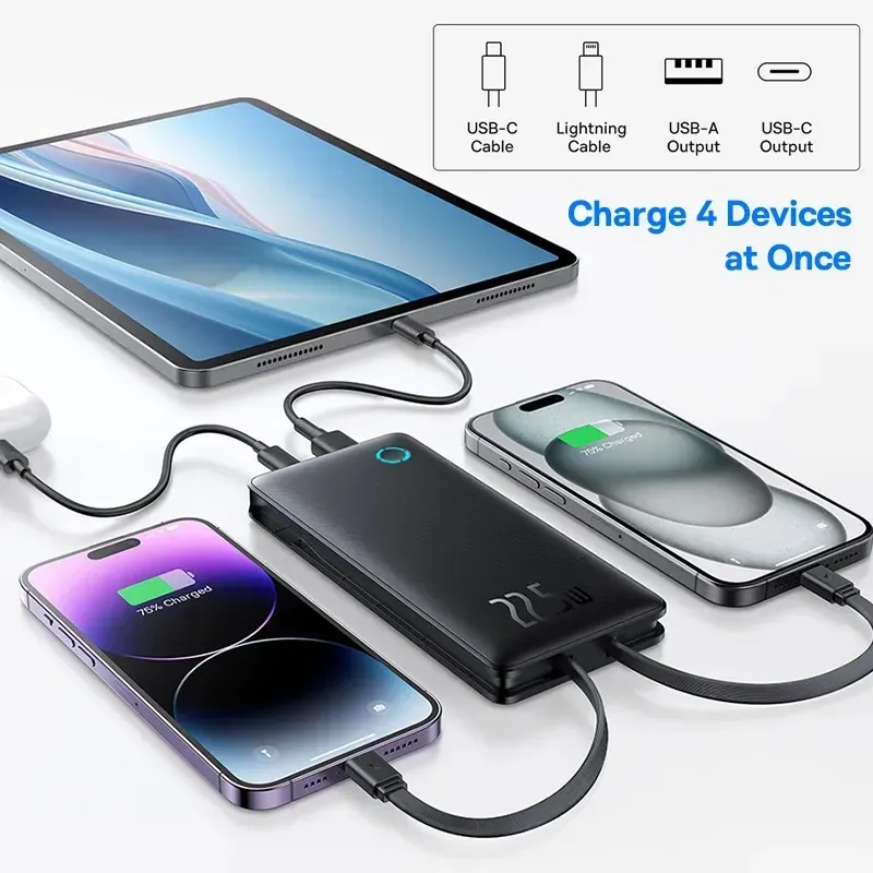 Baseus Airpow Lite 22 5w 10000mah Power Bank Dual Cable Version (5)