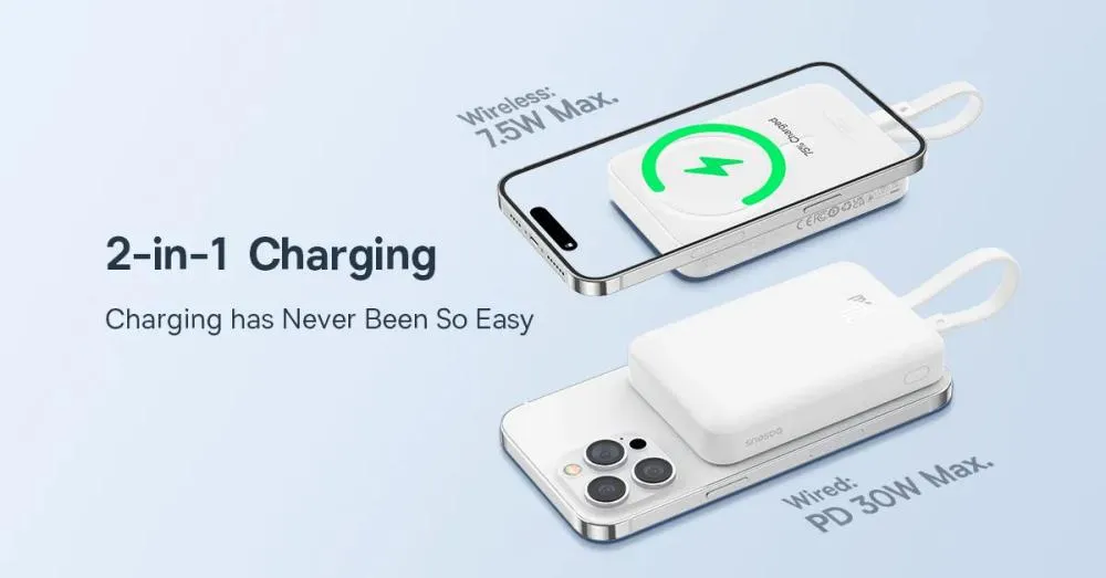 Baseus Magnetic Mini 30w 10000mah Wireless Power Bank With Built In Usb C Cable (4)
