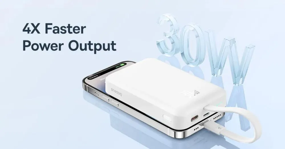 Baseus Magnetic Mini 30w 10000mah Wireless Power Bank With Built In Usb C Cable (5)