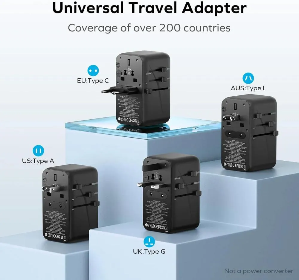 Momax 1 World 120w Gan Universal 4 Ports Travel Charger With 100w Usb C To ( (6)