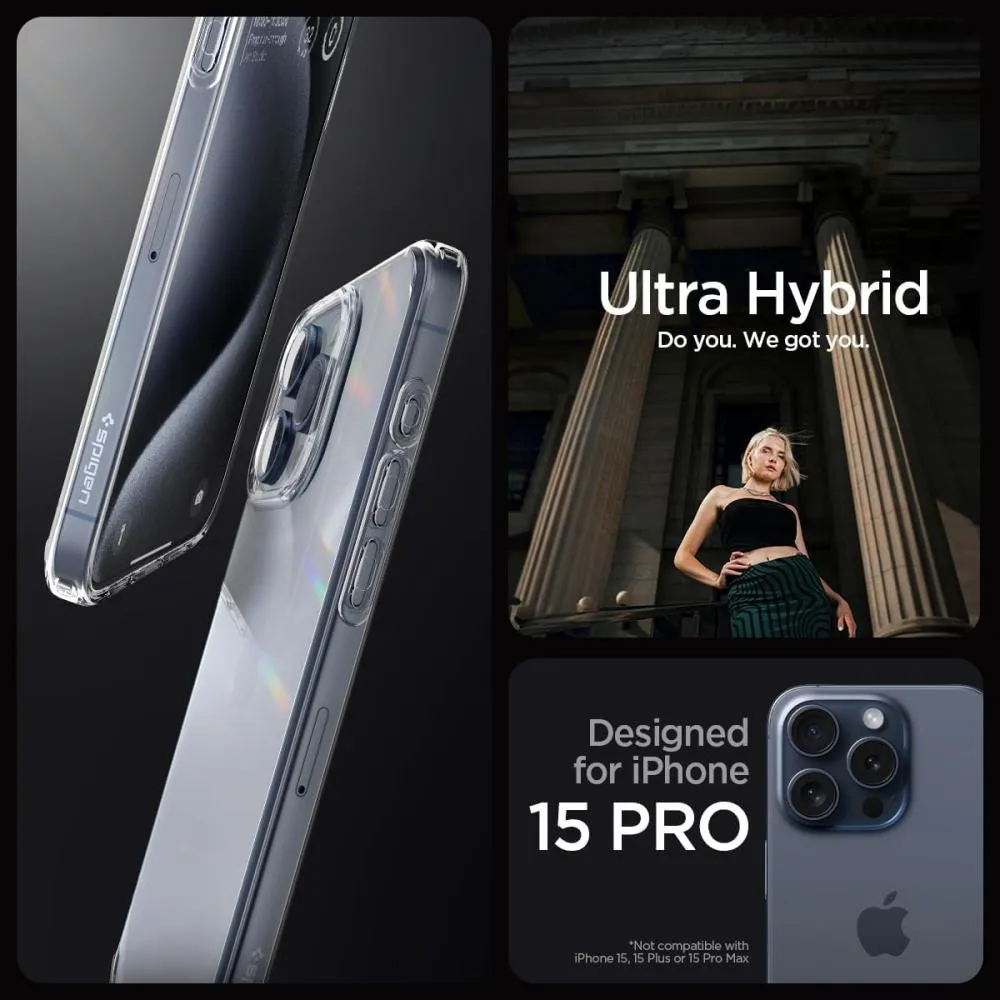 Spigen Ultra Hybrid Crystal Clear Case For Iphone 15 Pro Max (7)
