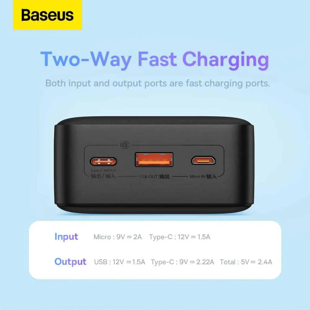 Baseus Airpow Power Bank 30000mah 20w Including Data Cable Usb To Type C (6)