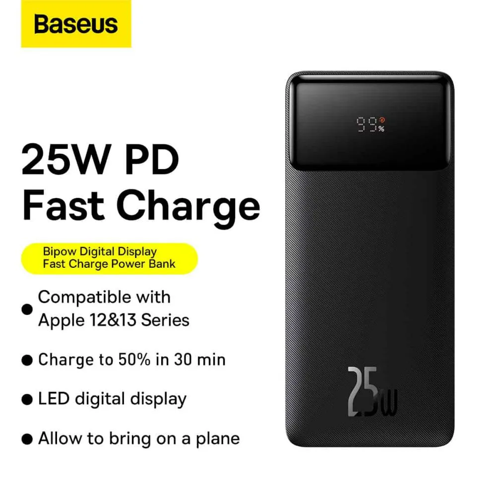 Baseus Power Bank Bipow 25w 20000mah Super Fast Charging Power Bank (2)