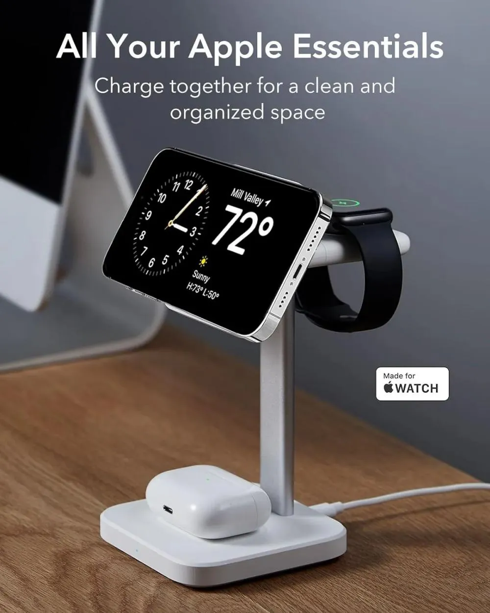 Esr Halolock 3 In 1 Watch Wireless Charging Set Us Plug White (3)