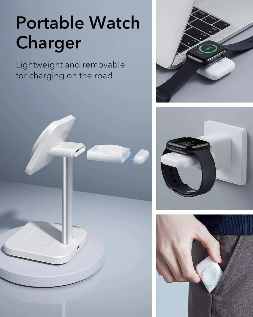 Esr Halolock 3 In 1 Watch Wireless Charging Set Us Plug White (4)