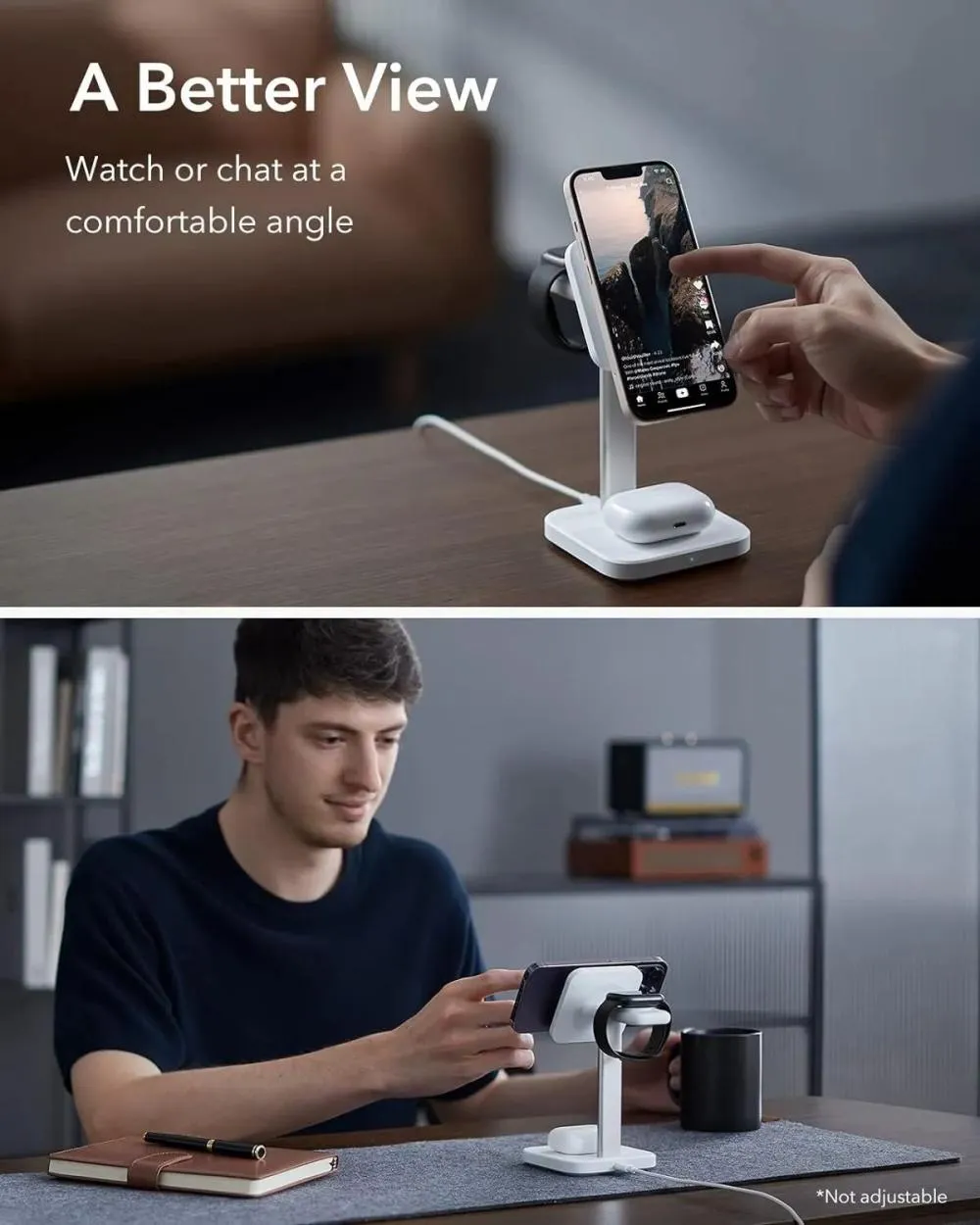 Esr Halolock 3 In 1 Watch Wireless Charging Set Us Plug White (6)