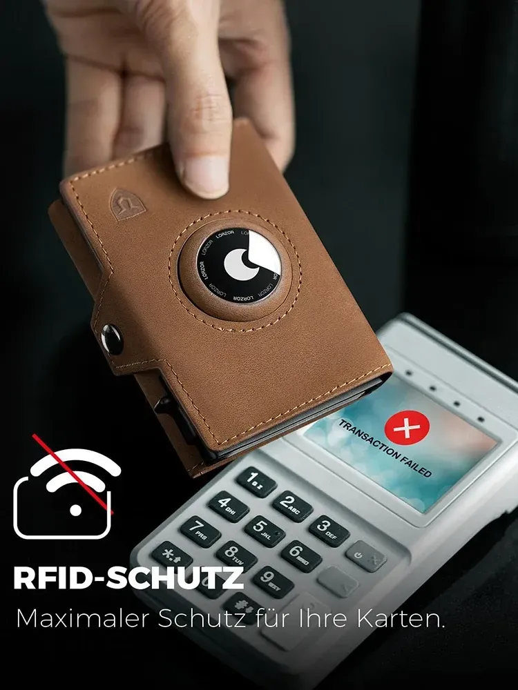 Genuine Leather Wallet With Coin Pocket Airtag Wallet Rfid Blocker Wallet For Men (3)