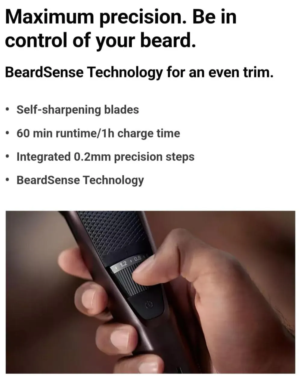 Philips Bt 3415 15 3000 Series Beard Trimmer Battery Powered (4)