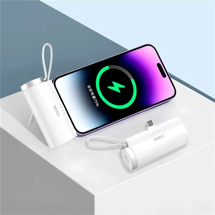 Wiwu Wi W026 2 In 1 Capsule 5000mah Usb C Power Bank With Apple Watch Charger (5)