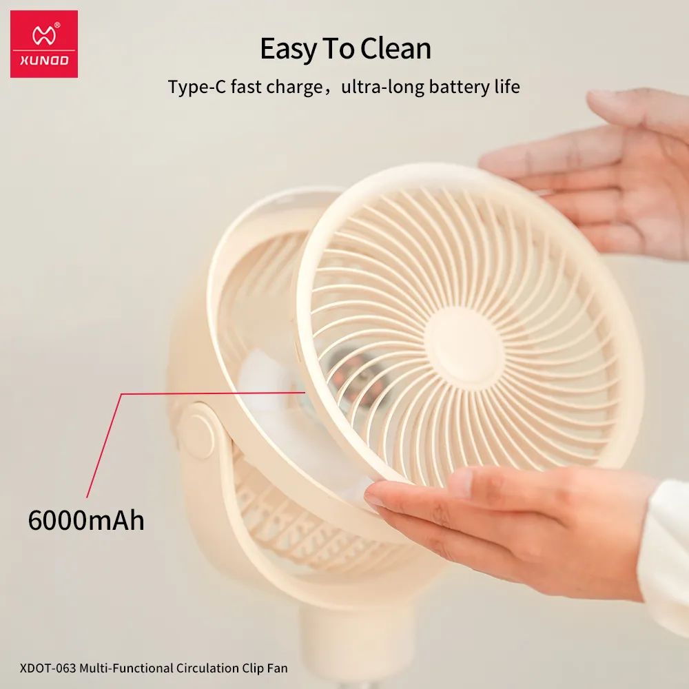 Xundd Xdot 063 Desktop Clamp Circulating Fan 6000mah (4)