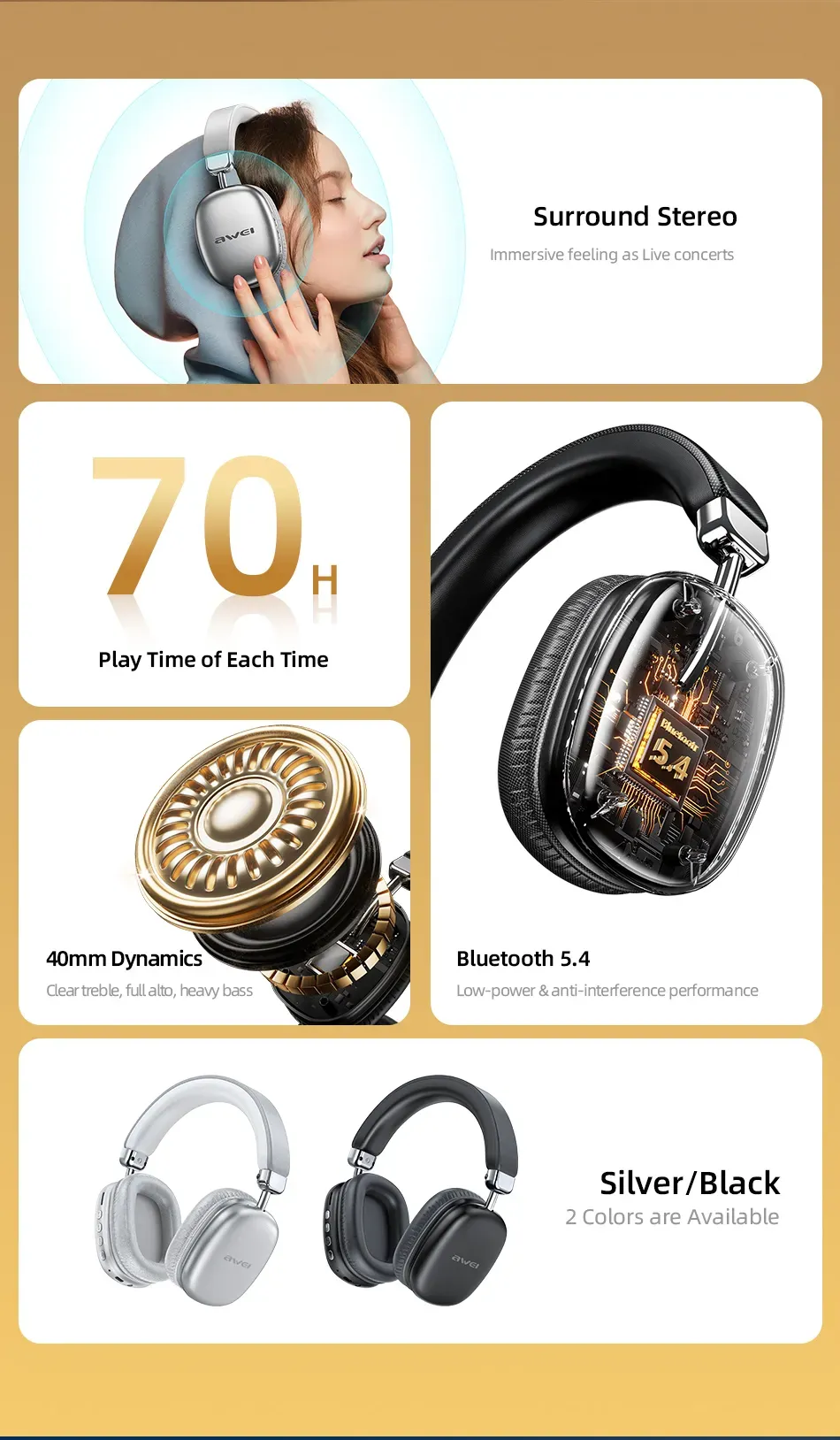 Awei At7 Bluetooth Headphone (7)
