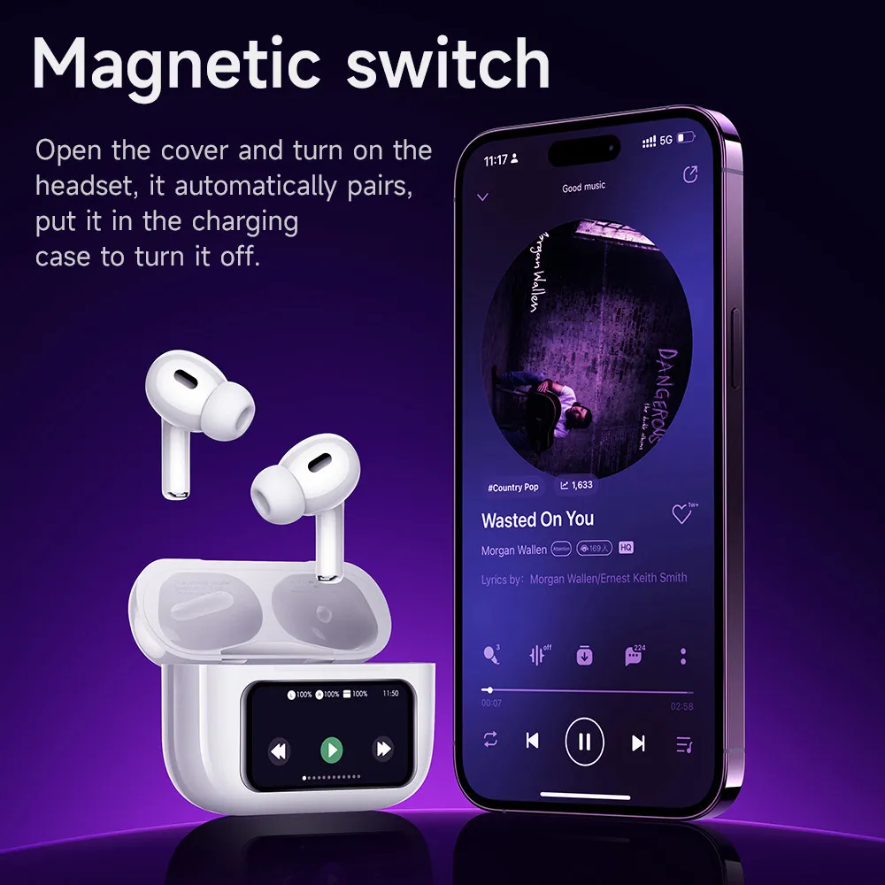 Hoco Ew72 Anc Earbuds With Touch Screen (1)