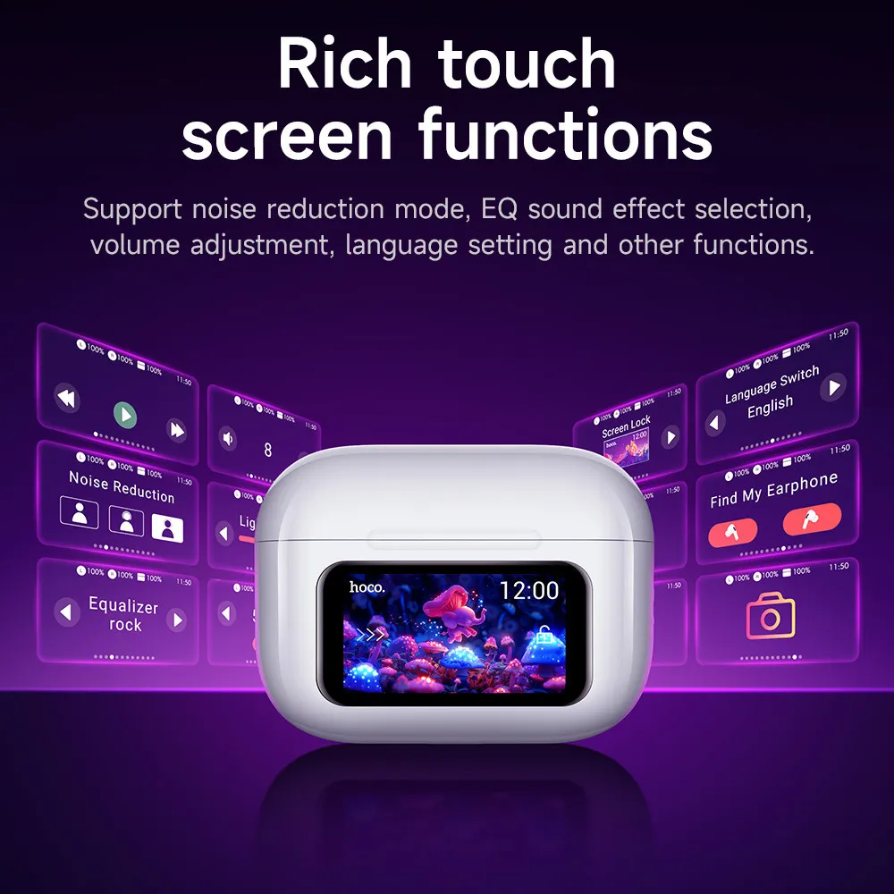 Hoco Ew72 Anc Earbuds With Touch Screen (3)