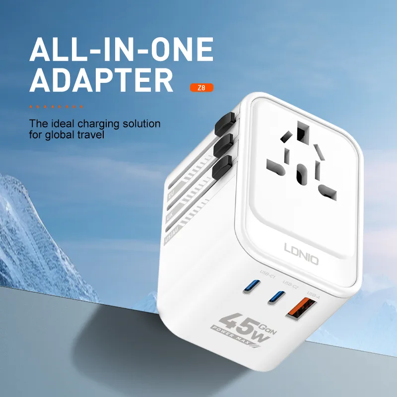 Ldnio Z8 45w Gan Universal Travel Adapter (2)