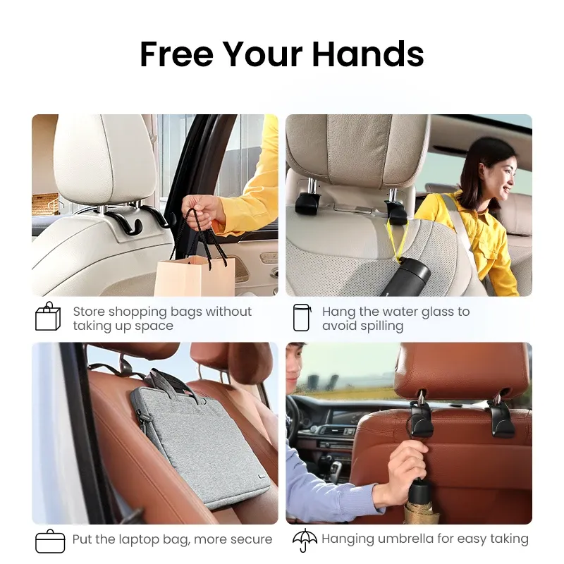 Ugreen Lp104 Car Back Seat Headrest Hanger Holder Hooks 2pcs 10415 (7)