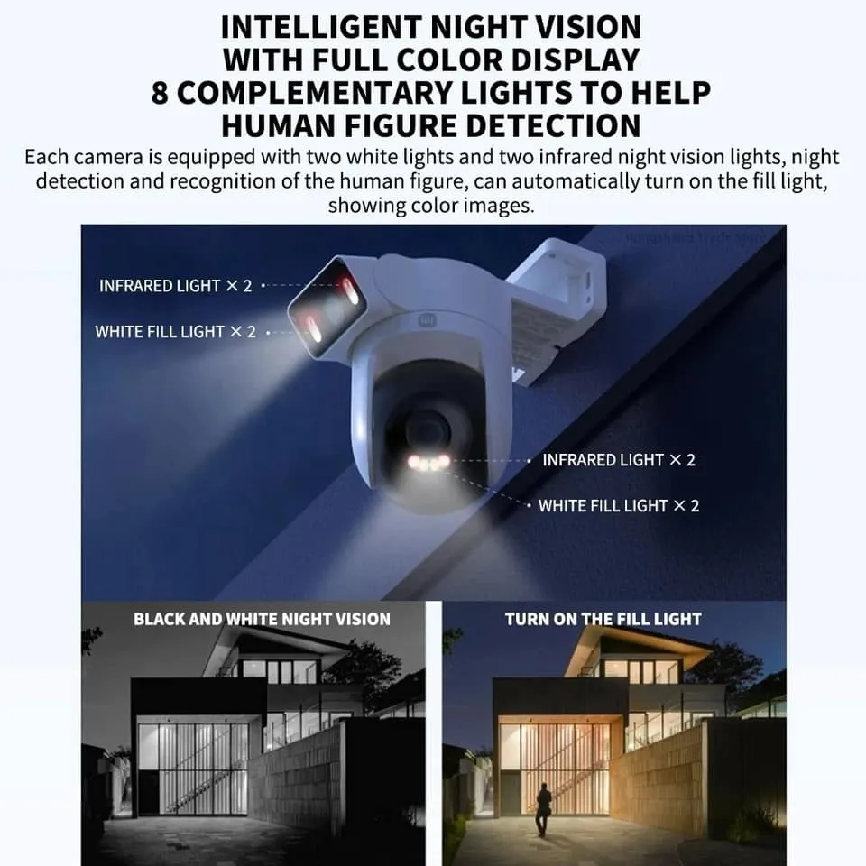Xiaomi Cw500 Outdoor Dual Lens Camera Wifi 6 Full Color Night Vision Securit ( (3)