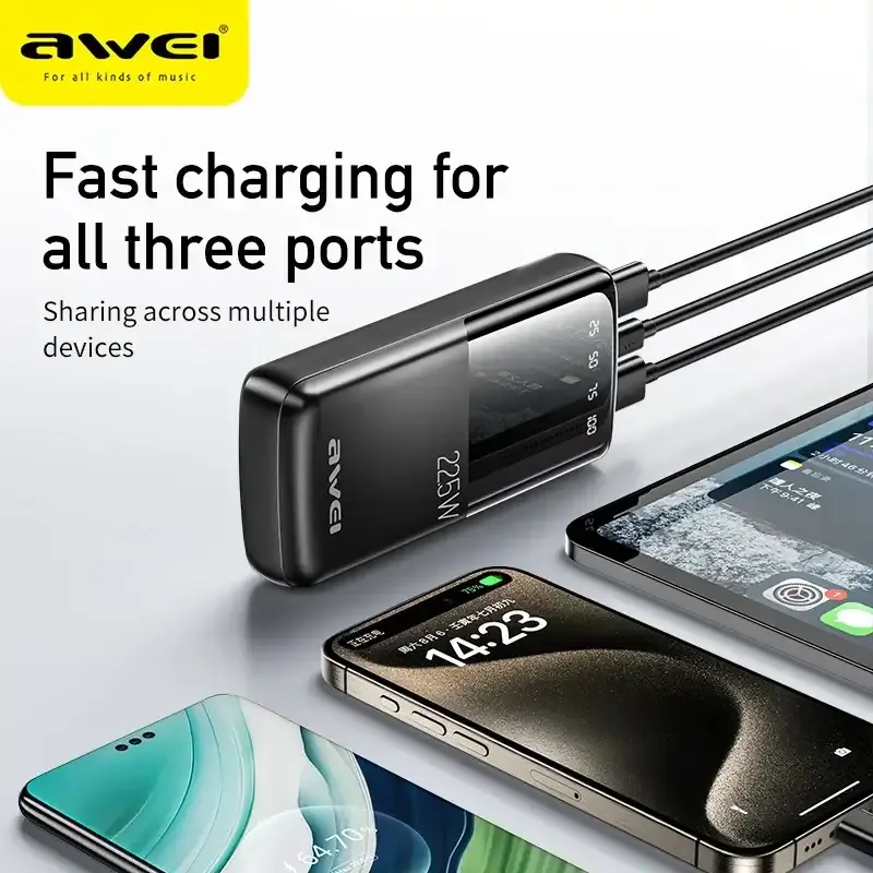 Awei P13k 22 5w Powerbank 20000mah Fast Charging (1)