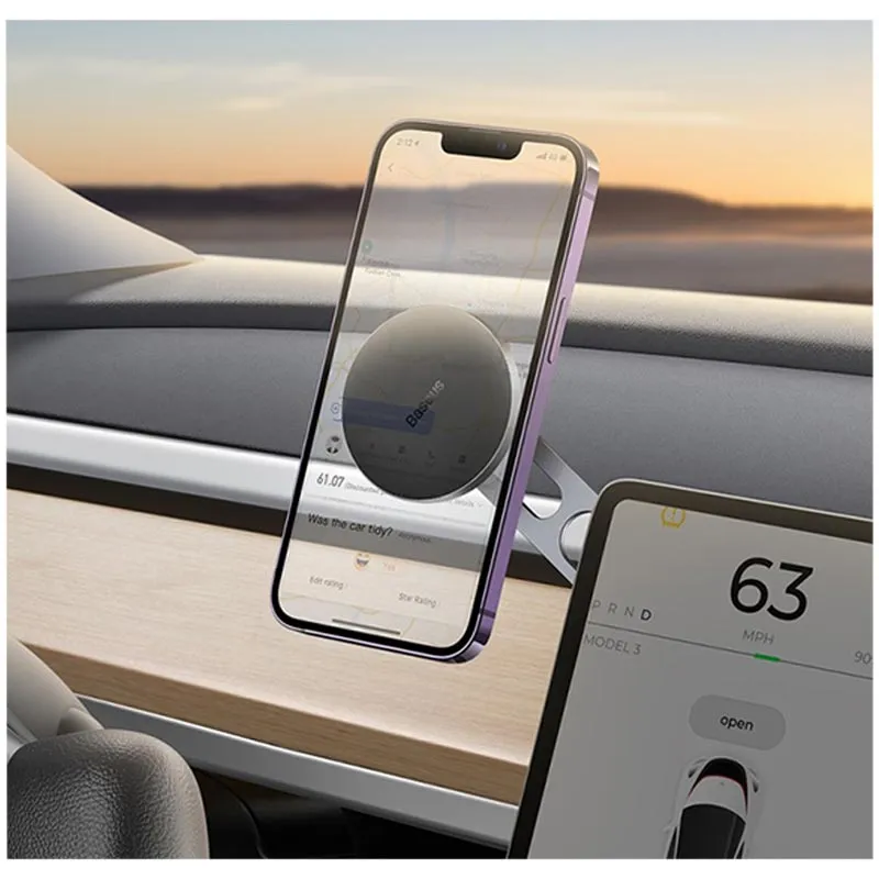 Baseus T Space Series Folding Magnetic Car Holder For Tesla (4)