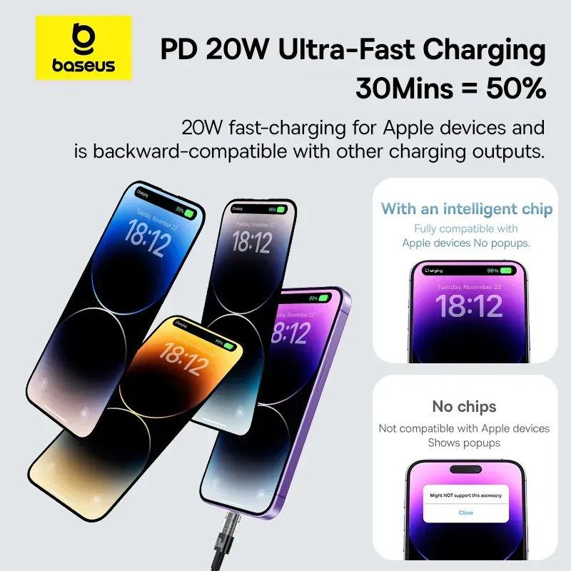 Baseus Gem Series Usb To Lightning 20w Fast Charging Data Cable (4)