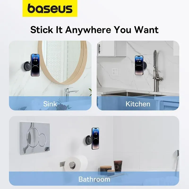 Baseus Magpro Foldable Magnetic Phone Holder 360 Rotatable Adjustable Arm Wall Mounted Stand (3)