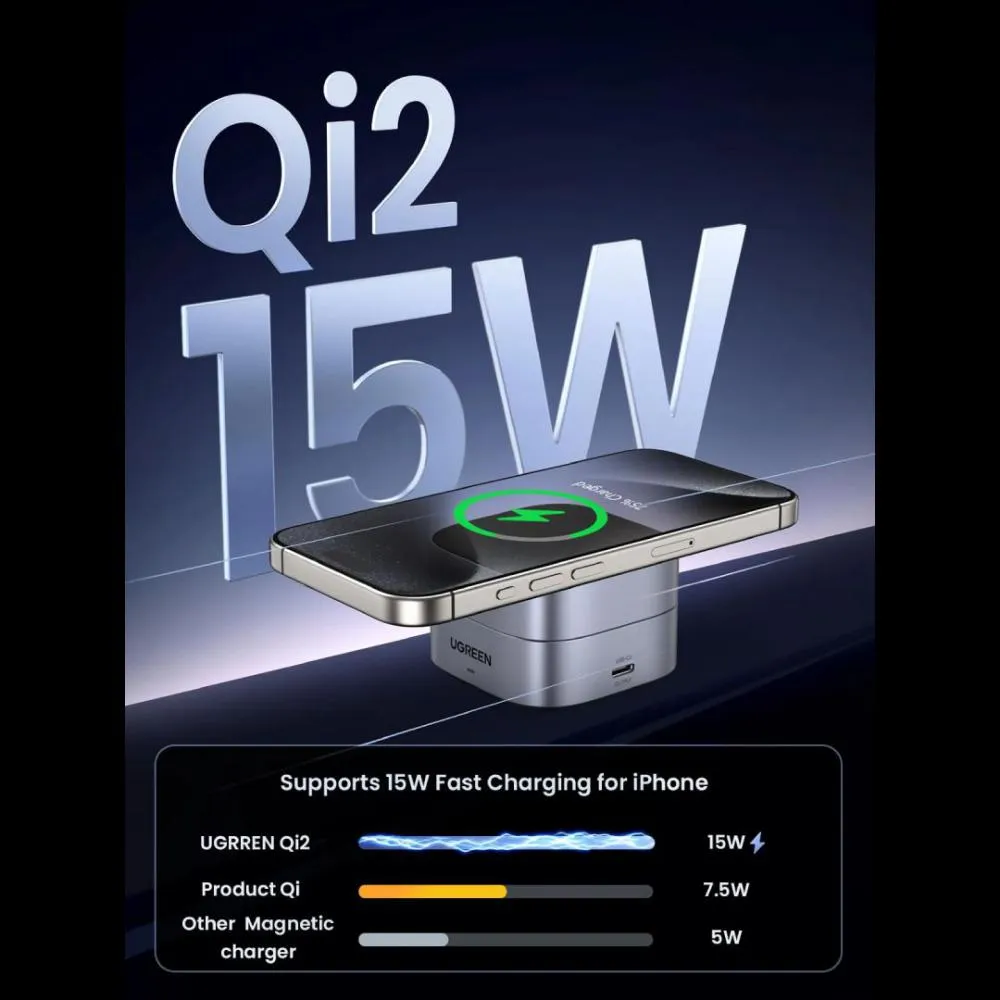 Ugreen 2 In 1 Qi2 Magnetic Foldable 15w Fast Charging Station (5)