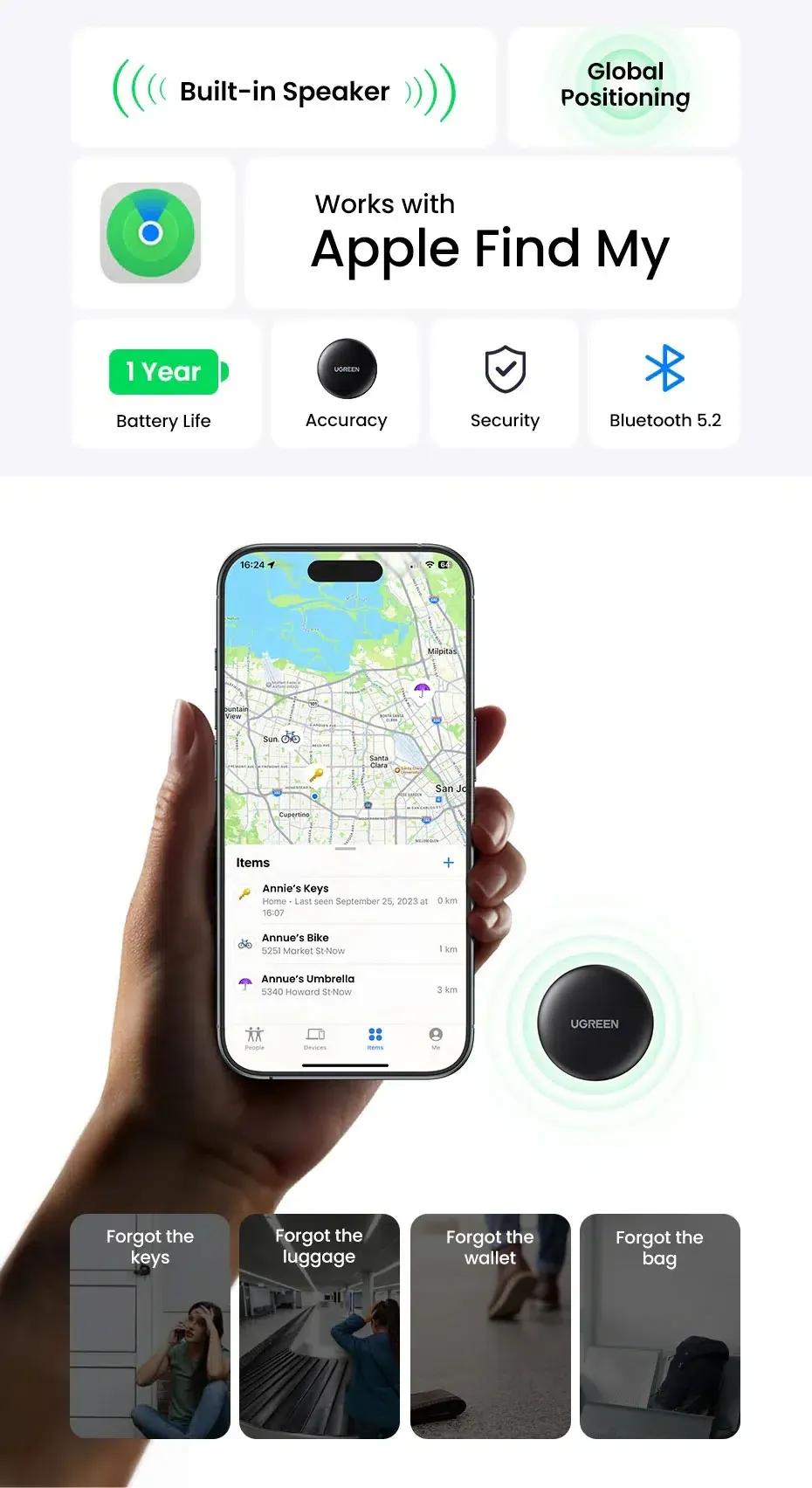 Ugreen Cm520 Smart Bluetooth Finder 60387 (3)