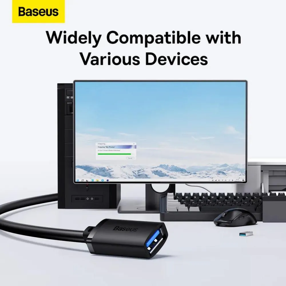 Baseus Extension Cable Usb3 0 Usb Male To Female 5gbps Transmission Pvc Cord 5meter B00631103111 05 ( (6)