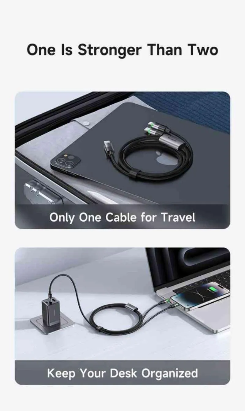 Mcdodo Ca 670 100w 2 In 1 Usb C To Usb C Lightning Cable (2)