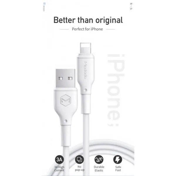 Mcdodo Ca 7270 Usb A To Lightning Cable 3a 1 2m White (1)