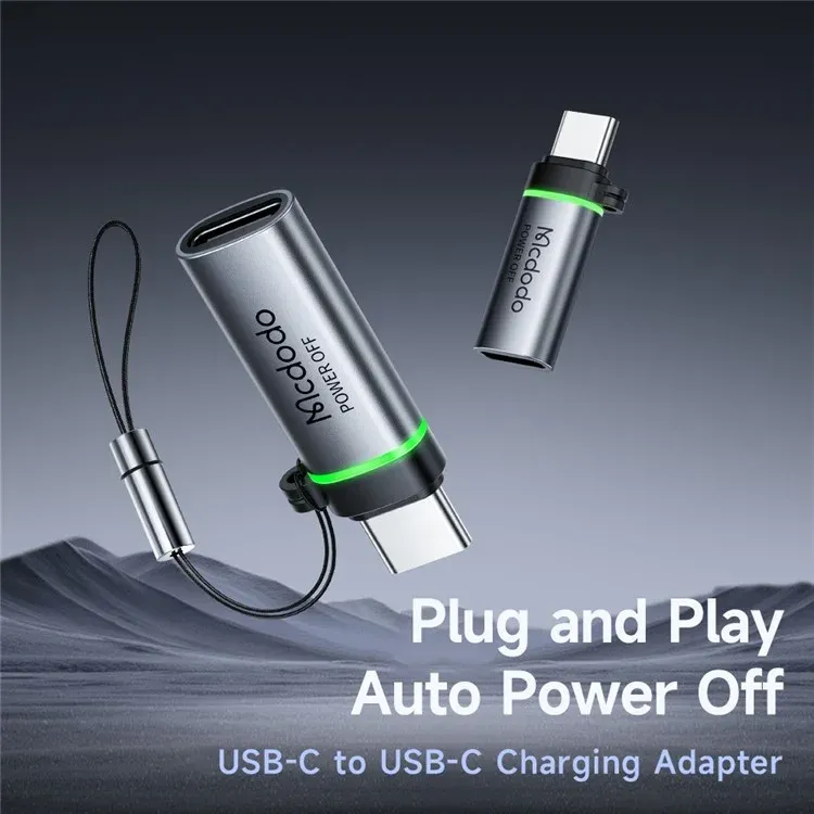 Mcdodo Ot 2450 Usb C To Usb C 100w Auto Power Off Data Adapter With Lanyard (5)