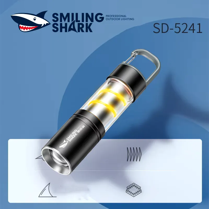 Smiling Shark Sd5241 Mini Rechargeable Flashlight Super Bright M60 Zoomable Torch (4)