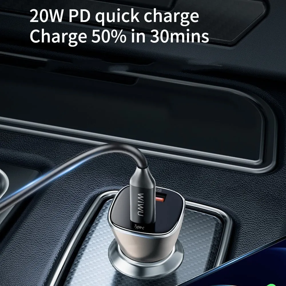 Wiwu Pc500 72w Usb Type C Dual Ports Car Charger (1)