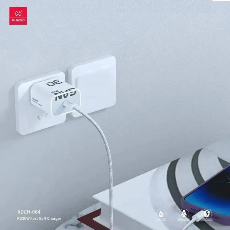 Xundd 30w Gan Pro Charger With Usb C To Lightning Cable (1)