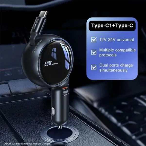 Xundd Xdch 094 30w Pd Fast Car Charger With Retractable Cable (2)