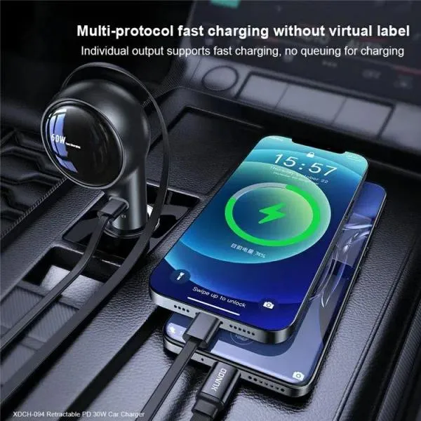 Xundd Xdch 094 30w Pd Fast Car Charger With Retractable Cable (5)