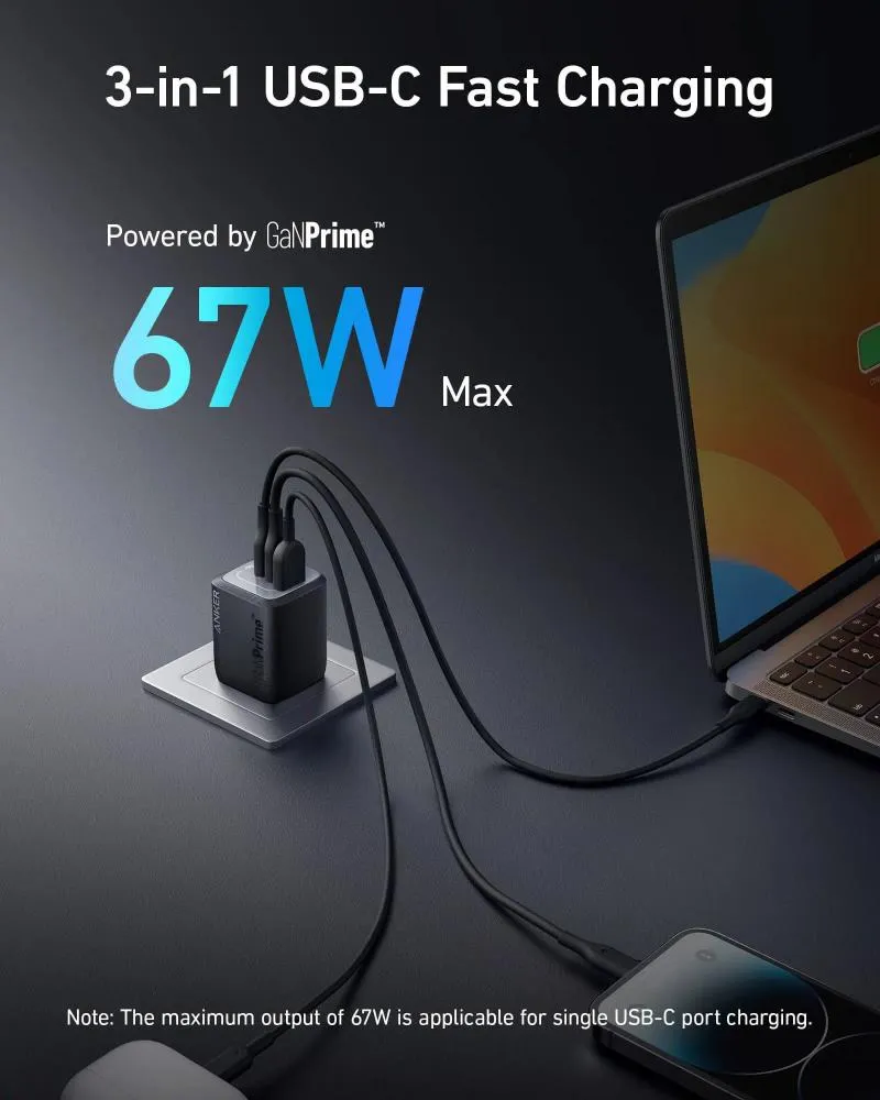 Anker Prime 67w Gan Wall Charger 3 Ports (2)