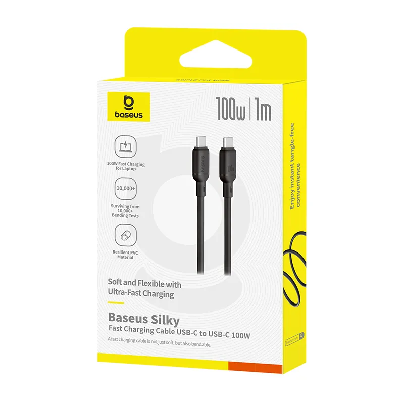Baseus Silky Series Fast Charging Cable Type C To Type C 100w 1m Cluster Black P10377704113 00 (1)