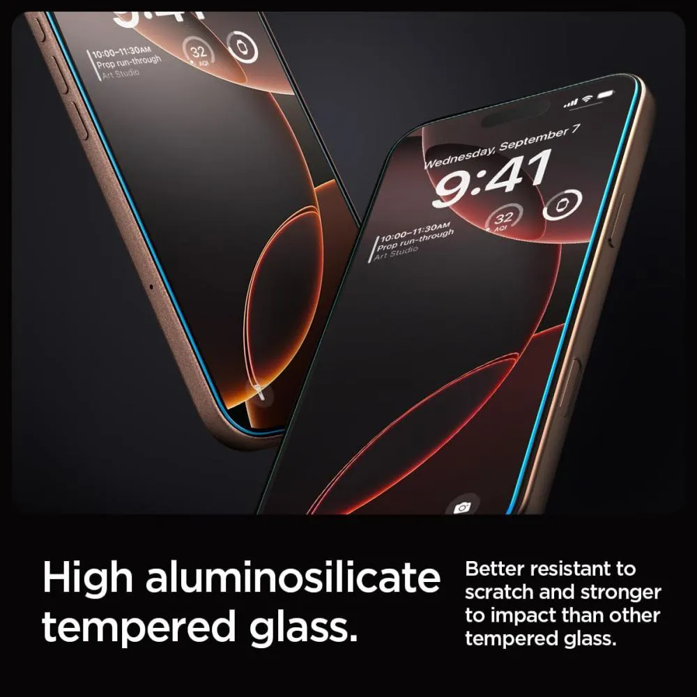 Spigen Glas Tr Ez Fit Screen Protector For Iphone 16 Pro 16 Pro Max 2 Pack (2)
