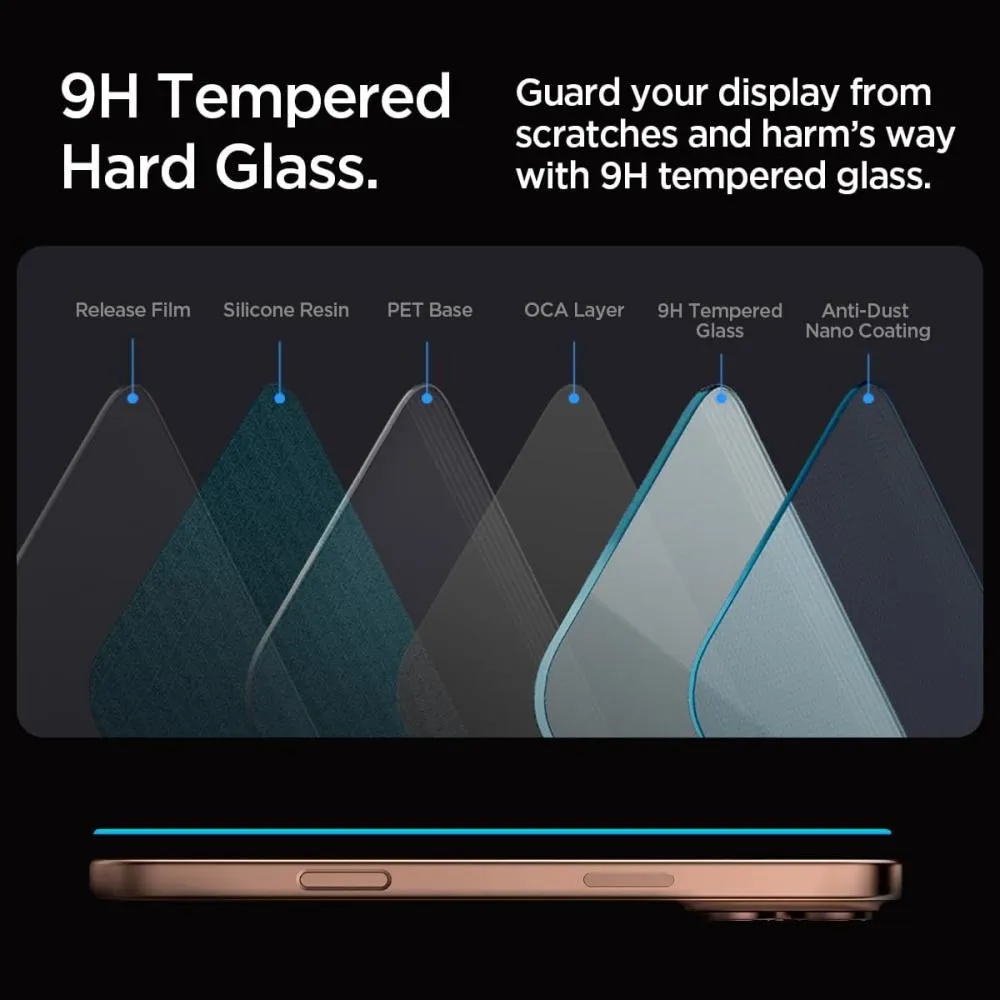 Spigen Glas Tr Ez Fit Screen Protector For Iphone 16 Pro 16 Pro Max 2 Pack (6)