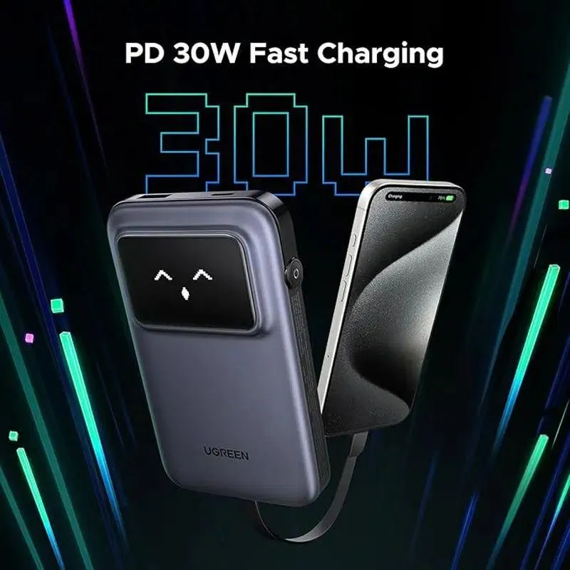 Ugreen Uno Qpro 10000mah 30w Power Bank With Built In Usb C Cable (2)