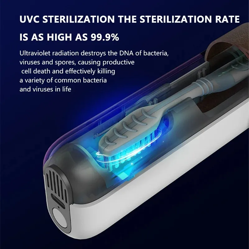 Xiaomi Mijia Toothbrush Sterilizer Leather Magnetic Buckle Portable Travel Uvc Sterilization Storage Box (4)