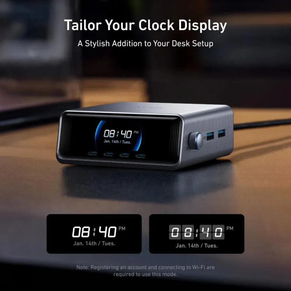 Anker Prime 250w Gan Usb C Charging Station Ultra Fast 6 Port With Lcd Display Smart C ( (3)