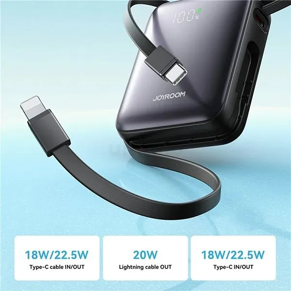 Joyroom Jr Pbf27 10000mah 22 5w Mini Power Bank Charger With Built In Dual Cables (3)