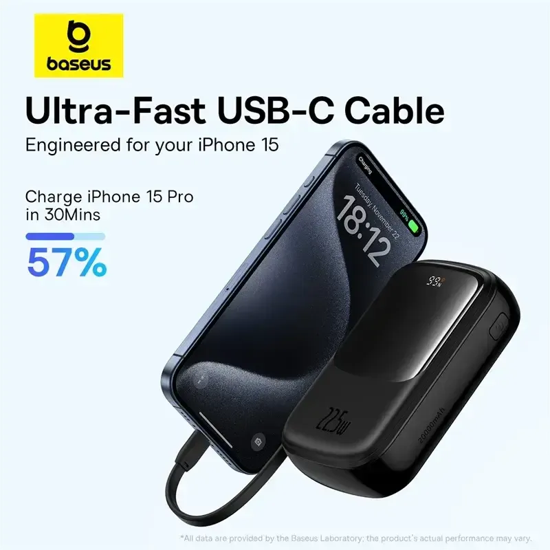 Baseus Qpow Pro Plus Power Bank 20000mah 22 5w With Built In Type C Cable (4)