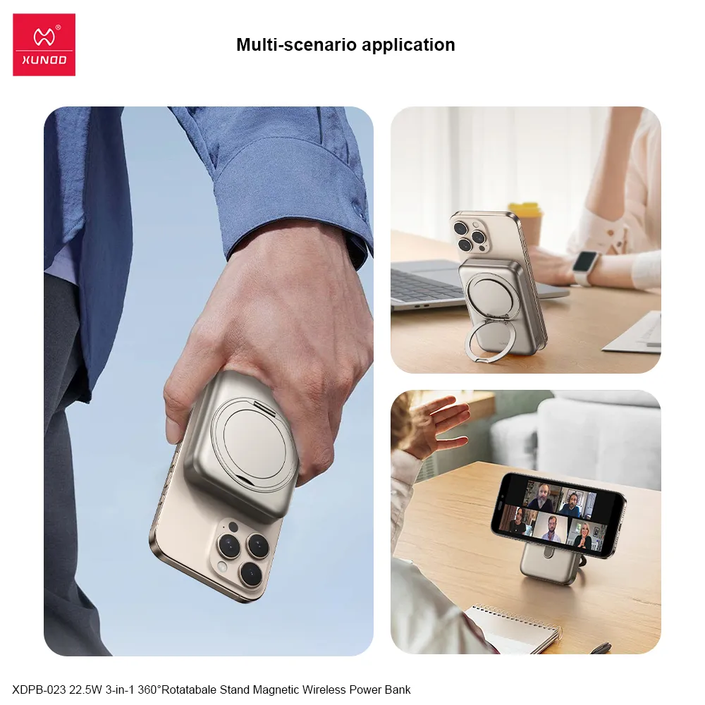 Xundd Xdpb 023 22 5w 3in1 Rotatable 360 Stand Magnetic Wireless Power Bank (5)