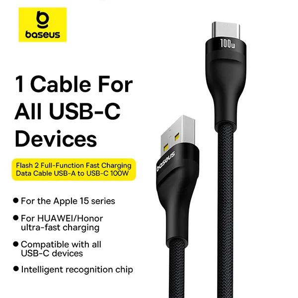 Baseus Flash 2 Usb To Type C 100w Fast Charging Cable 2m (2)