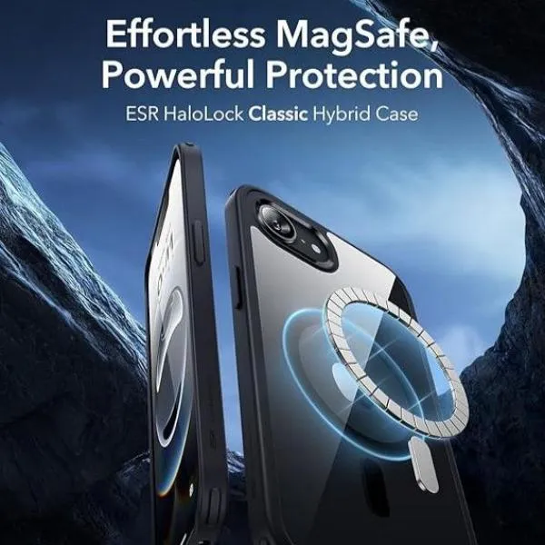 Esr Halolock Classic Hybrid Case For Iphone 16e Clear Black (1)