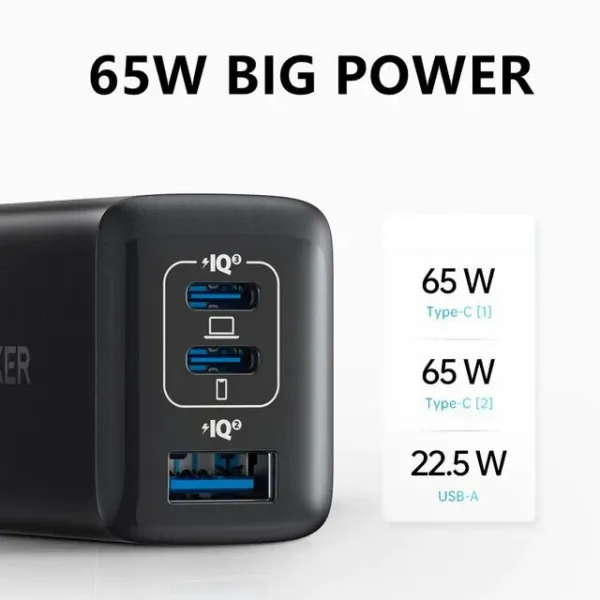 Anker Ganprime 535 3 Port 65w Gan Charger A2332 (3)