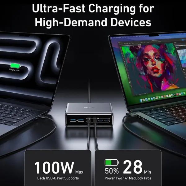 Anker Prime 200w 6 Ports Gan Usb C Pd Charging Station A2683 (1)