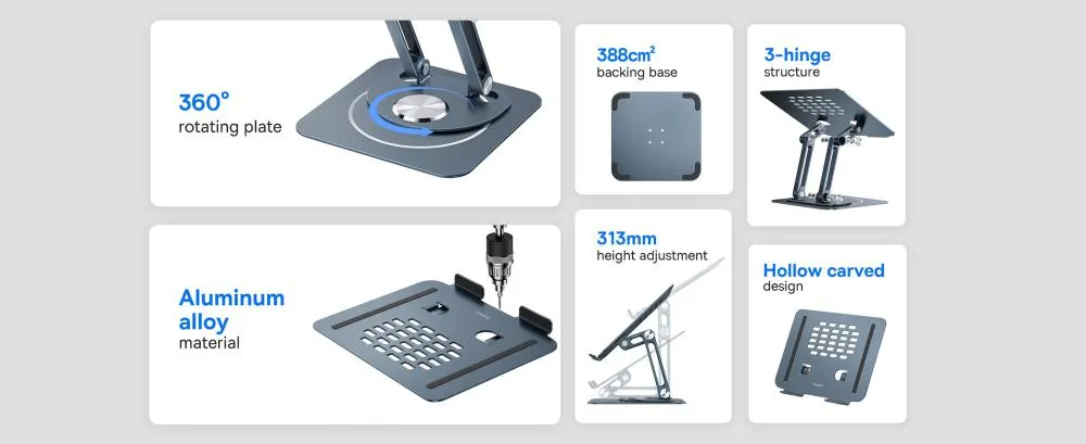 Baseus Ultrastable Pro Series Rotatable And Foldable Laptop Stand (4)